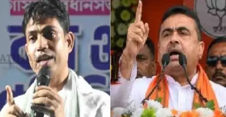 ബംഗാൾ രാഷ്ട്രീയം സിനിമയെ വെല്ലുന്നു; തൃണമൂൽ നേതാവിനെതിരെ സുവേന്ദുവിന്റെ വെല്ലുവിളി