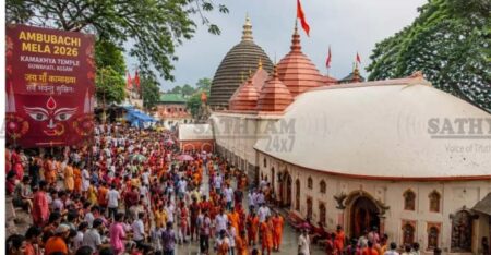 കാമാഖ്യ ക്ഷേത്രത്തിലെ ആംബുബാചി മേളയ്ക്ക് ഒരുക്കങ്ങൾ പൂർത്തിയായി; ലക്ഷക്കണക്കിന് ഭക്തരെത്തും