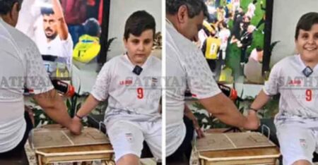 കാഴ്ചയില്ലാത്ത മകന് ലോകകപ്പ് ഫുട്ബോള് ആവേശം പകർന്നു നൽകി പിതാവ്; വൈറലായി ഹൃദയസ്പർശിയായ വീഡിയോ