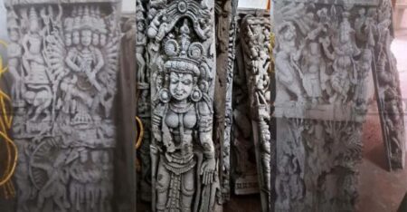 മുതുകുളം പാണ്ഡവർകാവ് ദേവീക്ഷേത്രത്തിൽ നൂറ്റാണ്ടുകൾ പഴക്കമുള്ള അത്യപൂർവ ദാരുശില്പങ്ങൾ കണ്ടെത്തി