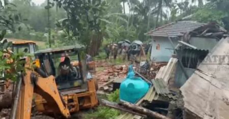 കർണാടകയിൽ കനത്ത മഴ; ശിവമൊഗ്ഗയിൽ മണ്ണിടിച്ചിലിൽ കുടുംബത്തിലെ മൂന്ന് പേർ മരിച്ചു